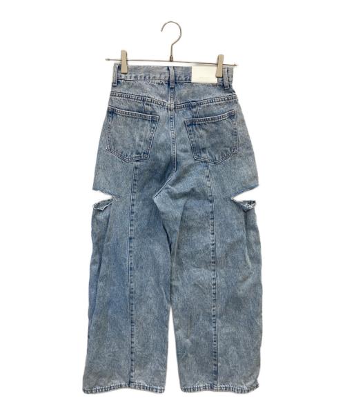 FRAY ID（フレイ アイディー）FRAY ID (フレイ アイディー) カットアウトバレルデニムパンツ ブルー サイズ:FREEの古着・服飾アイテム