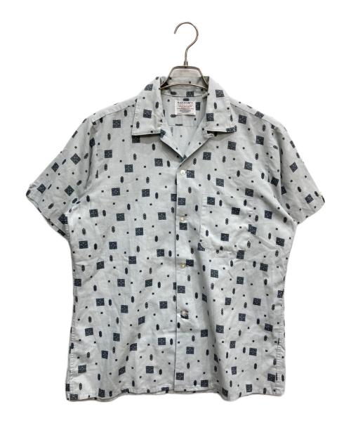 ARROW（アロー）ARROW (アロー) 総柄オープンカラーシャツ グレー サイズ:15の古着・服飾アイテム