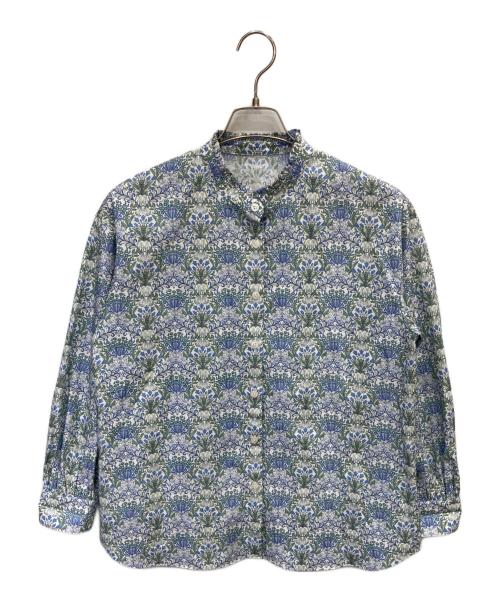 MACKINTOSH LONDON（マッキントッシュ ロンドン）MACKINTOSH LONDON (マッキントッシュ ロンドン) バイブリーフラワーブラウス ブルー サイズ:Mの古着・服飾アイテム