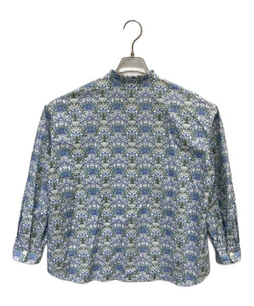 MACKINTOSH LONDON（マッキントッシュ ロンドン）MACKINTOSH LONDON (マッキントッシュ ロンドン) バイブリーフラワーブラウス ブルー サイズ:Mの古着・服飾アイテム