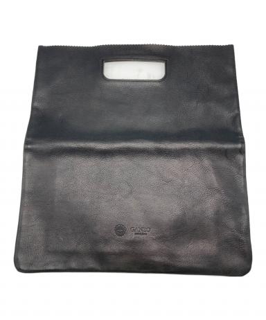 【未使用品】ganzo 黒レザークラッチバック 中古・古着通販】GANZO (ガンゾ) レザークラッチバッグ ブラック