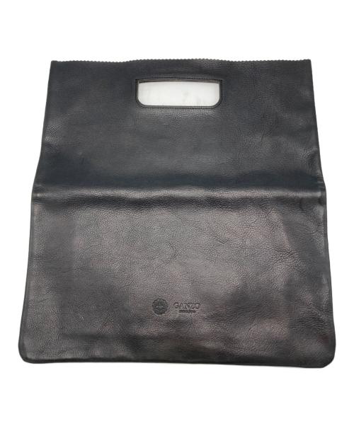 GANZO（ガンゾ）GANZO (ガンゾ) レザークラッチバッグ ブラックの古着・服飾アイテム