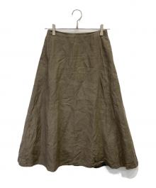 EVERYDAY I LIKE.（エヴリデイ アイ ライク）の古着「Linen Flare Skirt」｜カーキ