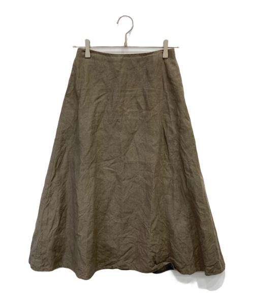 EVERYDAY I LIKE.（エヴリデイ アイ ライク）EVERYDAY I LIKE. (エヴリデイ アイ ライク) Linen Flare Skirt カーキ サイズ:XSの古着・服飾アイテム