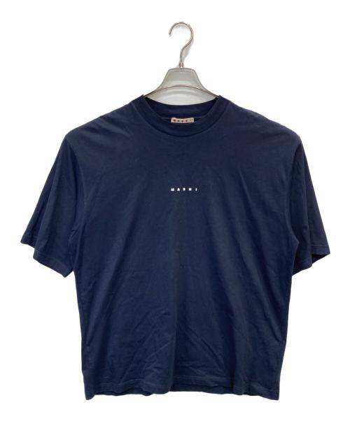 MARNI（マルニ）MARNI (マルニ) クルーネックロゴTシャツ ネイビー サイズ:XLの古着・服飾アイテム