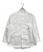 Graphpaperグラフペーパー）の古着「Broad Oversized L/S Band Collar Shirt」｜ホワイト