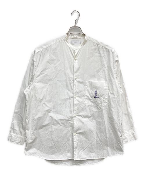 Graphpaper（グラフペーパー）Graphpaper (グラフペーパー) Broad Oversized L/S Band Collar Shirt ホワイト サイズ:FREEの古着・服飾アイテム