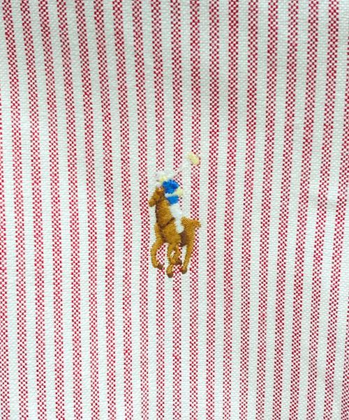 POLO RALPH LAUREN（ポロ・ラルフローレン）POLO RALPH LAUREN (ポロ・ラルフローレン) ボタンダウンストライプシャツ レッド サイズ:Sの古着・服飾アイテム