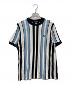FRED PERRYフレッドペリー）の古着「ストライプＴシャツ」｜ブルー