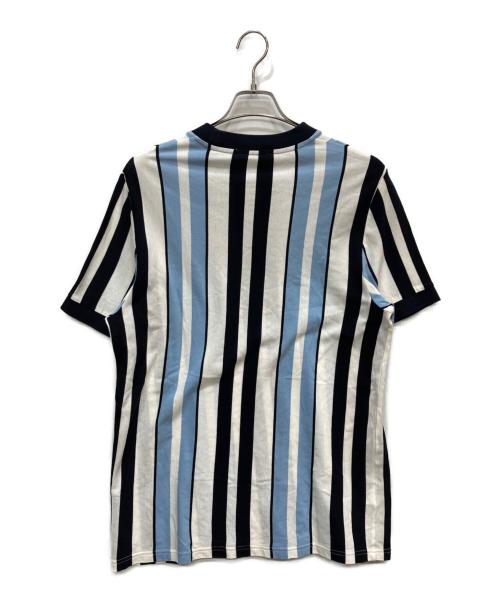 FRED PERRY（フレッドペリー）FRED PERRY (フレッドペリー) ストライプＴシャツ ブルー サイズ:Lの古着・服飾アイテム