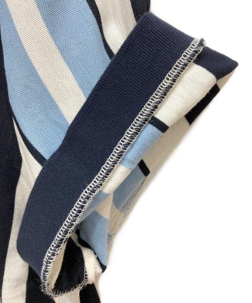 FRED PERRY（フレッドペリー）FRED PERRY (フレッドペリー) ストライプＴシャツ ブルー サイズ:Lの古着・服飾アイテム
