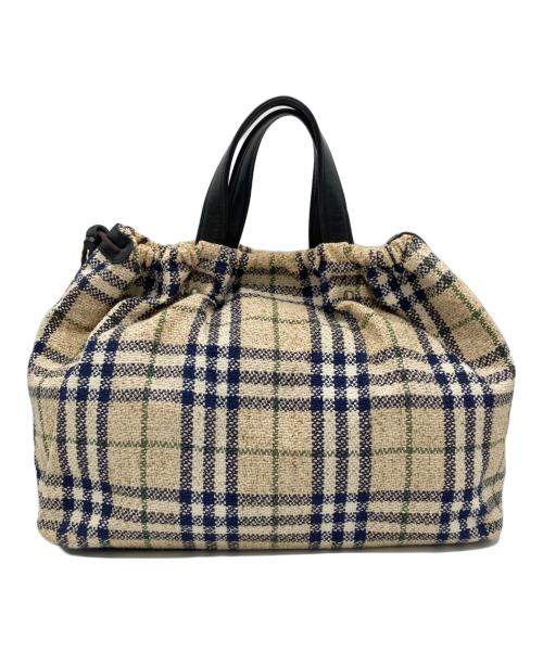 Burberry's（バーバリーズ）Burberry's (バーバリー) ツイードハンドバッグ ベージュの古着・服飾アイテム
