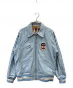 AVIREXアヴィレックス）の古着「LIGHT SIGNATURE VARSITY JACKET」｜ブルー