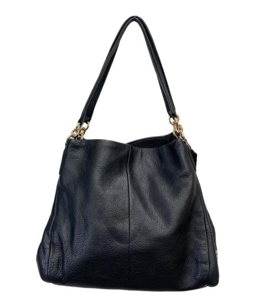 COACH（コーチ）COACH (コーチ) レザートートバッグ ブラックの古着・服飾アイテム