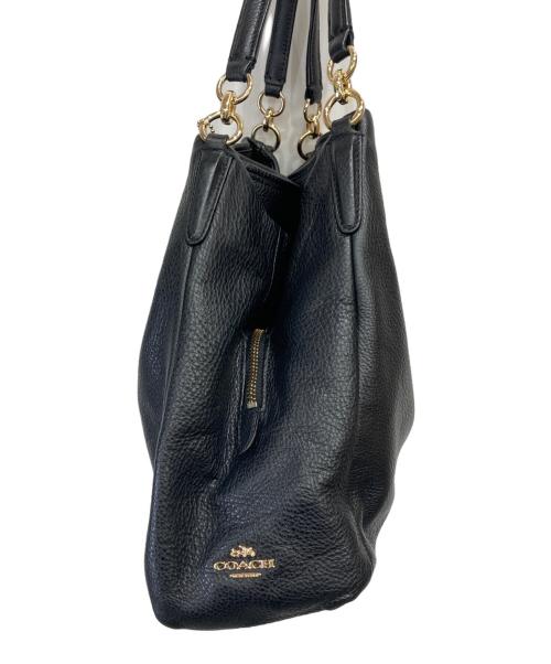 COACH（コーチ）COACH (コーチ) レザートートバッグ ブラックの古着・服飾アイテム