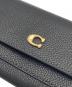 中古・古着 COACH (コーチ) ミラロング フラップウォレット ブラック：15000円