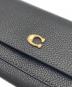 中古・古着 COACH (コーチ) ミラロング フラップウォレット ブラック：15000円