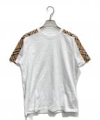 BURBERRY LONDONバーバリーロンドン）の古着「チェック袖Tシャツ」｜ホワイト