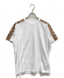 BURBERRY LONDON（バーバリーロンドン）の古着「チェック袖Tシャツ」｜ホワイト
