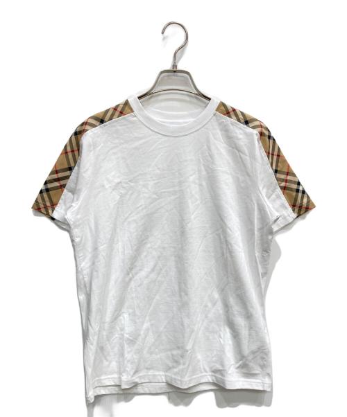BURBERRY LONDON（バーバリーロンドン）BURBERRY LONDON (バーバリーロンドン) チェック袖Tシャツ ホワイト サイズ:160の古着・服飾アイテム