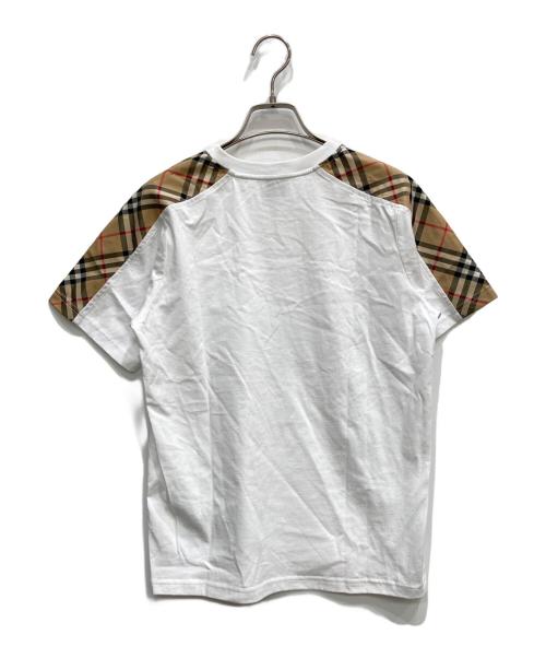 BURBERRY LONDON（バーバリーロンドン）BURBERRY LONDON (バーバリーロンドン) チェック袖Tシャツ ホワイト サイズ:160の古着・服飾アイテム