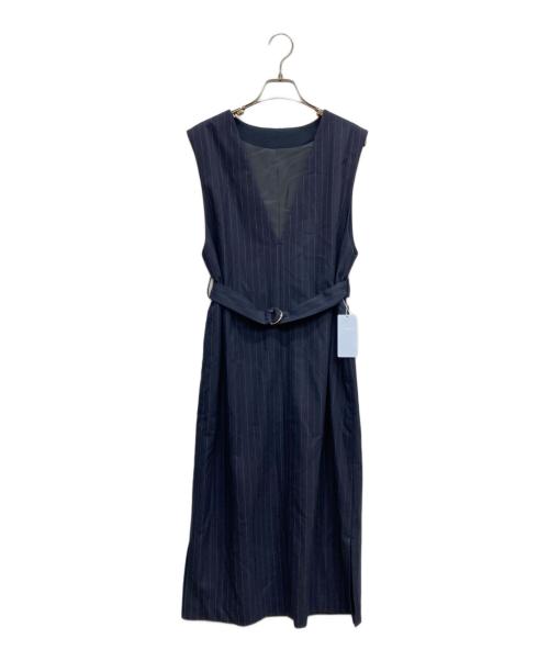 NOLLEY'S（ノーリーズ）NOLLEY'S (ノーリーズ) ベルト付きジャンスカ ネイビー サイズ:M 未使用品の古着・服飾アイテム