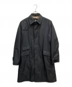 BURBERRY BLACK LABELバーバリーブラックレーベル）の古着「ノヴァチェックライニングステンカラーコート」｜ブラック