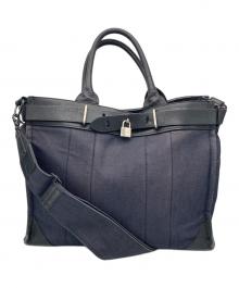PORTER（ポーター）の古着「FORK 2WAY TOTE BAG(L)」｜ネイビー
