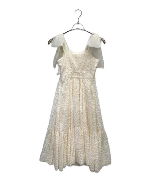 Snidel（スナイデル）Snidel (スナイデル) リボンティアードワンピース アイボリーの古着・服飾アイテム