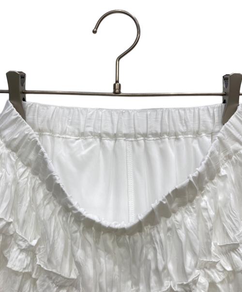 Snidel（スナイデル）Snidel (スナイデル) ワッシャープリーツフリルスカショーパン ホワイト サイズ:Mの古着・服飾アイテム