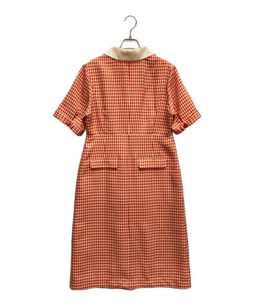 Tnewties（トゥエンティーズ）TNEWTIES (トゥエンティーズ) オープンカラーチェックワンピース オレンジ サイズ:L 未使用品の古着・服飾アイテム