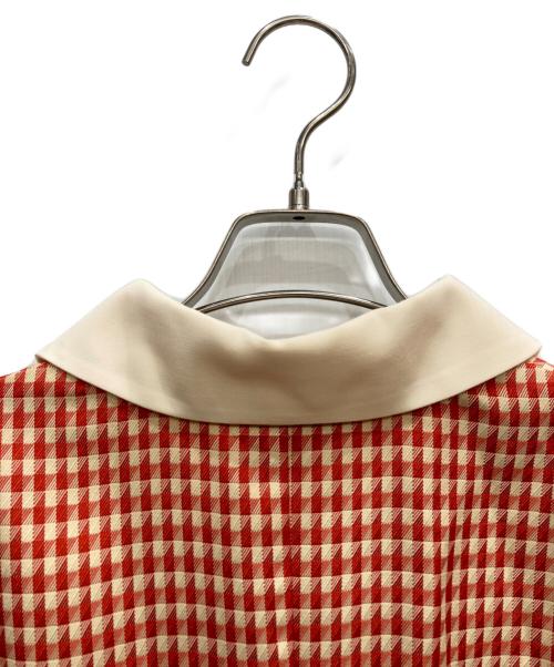 Tnewties（トゥエンティーズ）TNEWTIES (トゥエンティーズ) オープンカラーチェックワンピース オレンジ サイズ:L 未使用品の古着・服飾アイテム