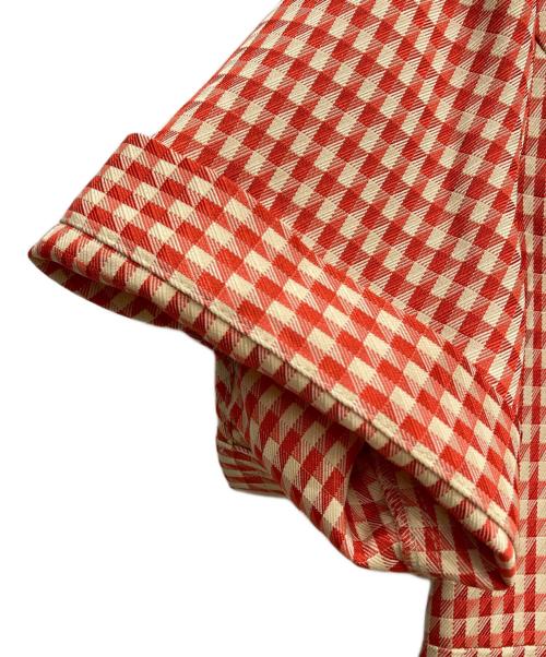 Tnewties（トゥエンティーズ）TNEWTIES (トゥエンティーズ) オープンカラーチェックワンピース オレンジ サイズ:L 未使用品の古着・服飾アイテム