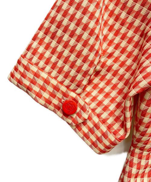 Tnewties（トゥエンティーズ）TNEWTIES (トゥエンティーズ) オープンカラーチェックワンピース オレンジ サイズ:L 未使用品の古着・服飾アイテム