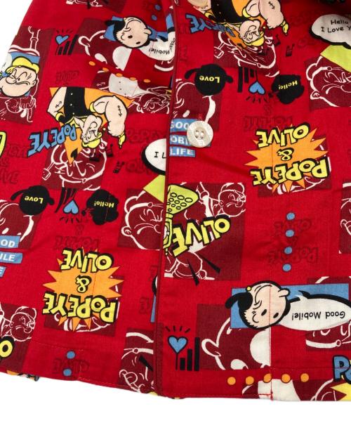 GIANNI VALENTINO（ジャンニバレンチノ）GIANNI VALENTINO (ジャンニバレンチノ) popeye (ポパイ) パジャマセットアップ レッド サイズ:Ⅼの古着・服飾アイテム