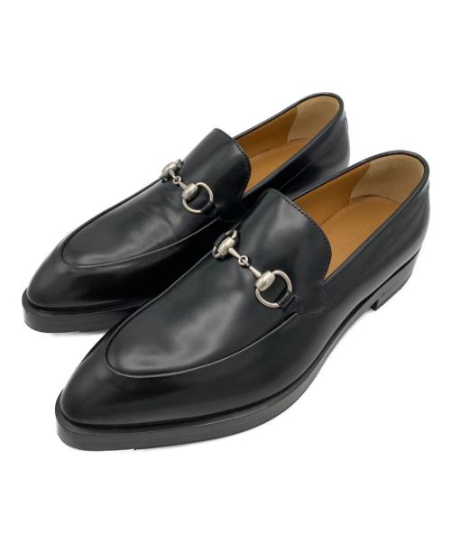 GUCCI（グッチ）GUCCI (グッチ) ホースビット ポインテッドトゥ レザー ローファー ブラック サイズ:7の古着・服飾アイテム