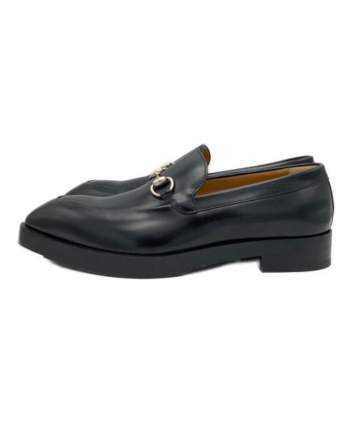 GUCCI（グッチ）GUCCI (グッチ) ホースビット ポインテッドトゥ レザー ローファー ブラック サイズ:7の古着・服飾アイテム