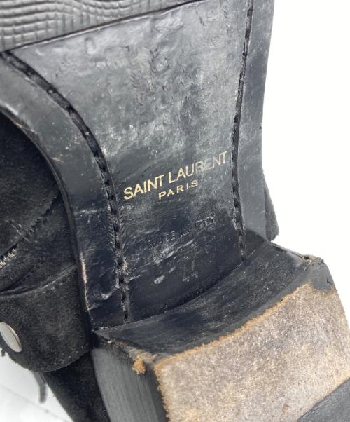 Saint Laurent Paris（サンローランパリ）Saint Laurent Paris (サンローランパリ) ワイアットハーネスリングブーツ ブラック サイズ:44の古着・服飾アイテム