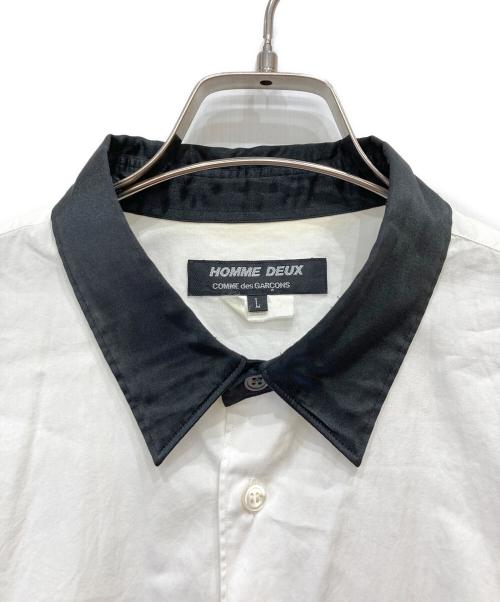 COMME des GARCONS HOMME DEUX（コムデギャルソン オム ドゥ）COMME des GARCONS HOMME DEUX (コムデギャルソン オム ドゥ) バイカラーシャツ ホワイト サイズ:Ⅼの古着・服飾アイテム