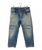 NEXUSVIIネクサスセブン）の古着「DAMAGED LOOSE DENIM PANTS」｜インディゴ