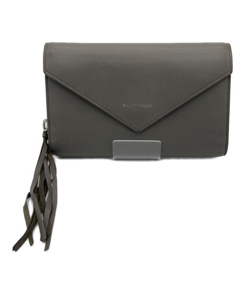 BALENCIAGA（バレンシアガ）BALENCIAGA (バレンシアガ) ペーパーマニージップラウンドウォレット グレーの古着・服飾アイテム