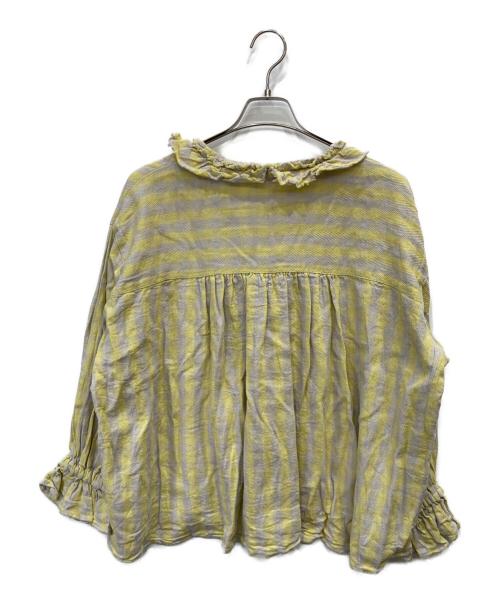 tumugu（ツムグ）tumugu (ツムグ) ヘリンボーンギンガムチェックブラウス イエロー サイズ:FREEの古着・服飾アイテム