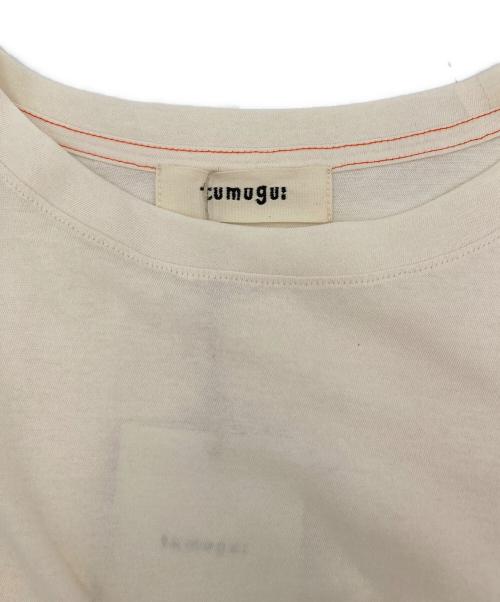 tumugu（ツムグ）tumugu (ツムグ) DEPEND天竺プリントTシャツ アイボリー サイズ:FREE 未使用品の古着・服飾アイテム