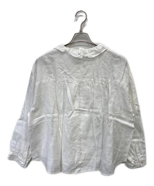 tumugu（ツムグ）tumugu (ツムグ) ロイヤルリネンフリルブラウス ホワイト サイズ:FREE 未使用品の古着・服飾アイテム