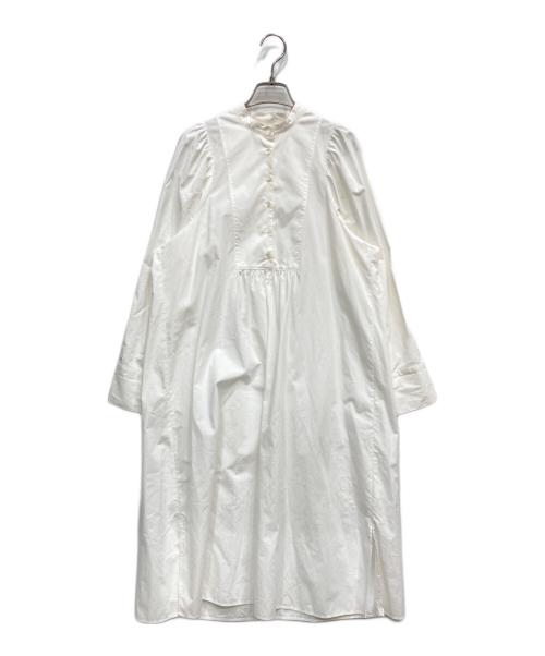 ELIN（エリン）ELIN (エリン) ギャザースリーブシャツワンピース ホワイト サイズ:表示なしの古着・服飾アイテム
