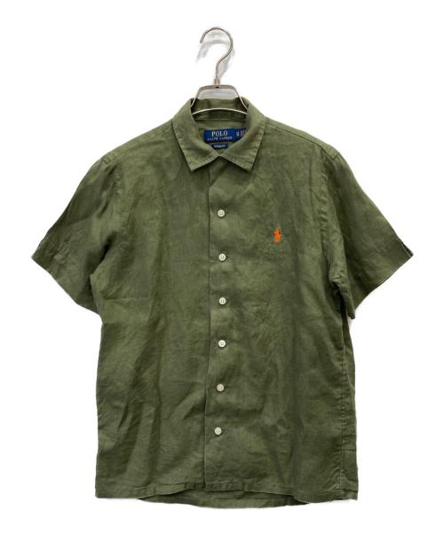 POLO RALPH LAUREN（ポロ・ラルフローレン）POLO RALPH LAUREN (ポロ・ラルフローレン) オープンカラーリネンシャツ カーキ サイズ:XSの古着・服飾アイテム