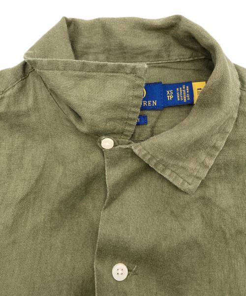 POLO RALPH LAUREN（ポロ・ラルフローレン）POLO RALPH LAUREN (ポロ・ラルフローレン) オープンカラーリネンシャツ カーキ サイズ:XSの古着・服飾アイテム