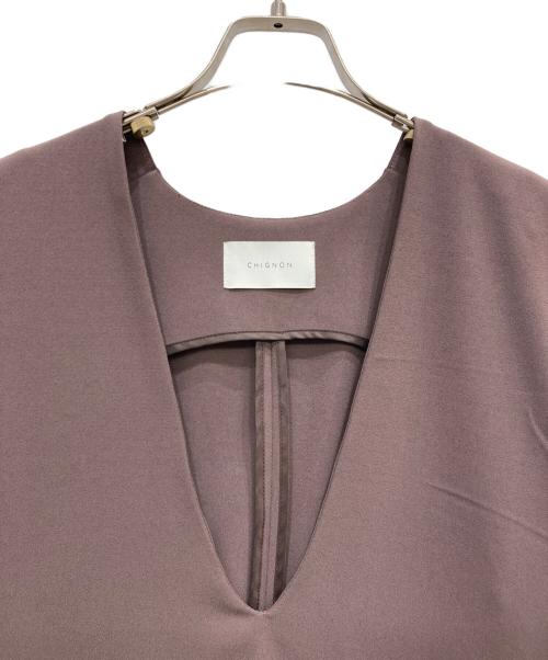 chignon（シニヨン）chignon (シニヨン) ショルダータックベスト パープル サイズ:FREEの古着・服飾アイテム