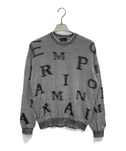EMPORIO ARMANI（エンポリオ アルマーニ）EMPORIO ARMANI (エンポリオ アルマーニ) クールーネックウールニット グレー サイズ:Lの古着・服飾アイテム