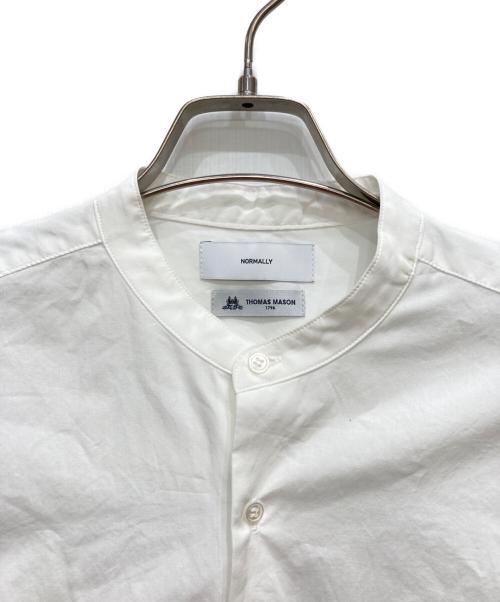 NORMALLY（ノーマリー）NORMALLY (ノーマリー) バンドカラーシャツ ホワイトの古着・服飾アイテム